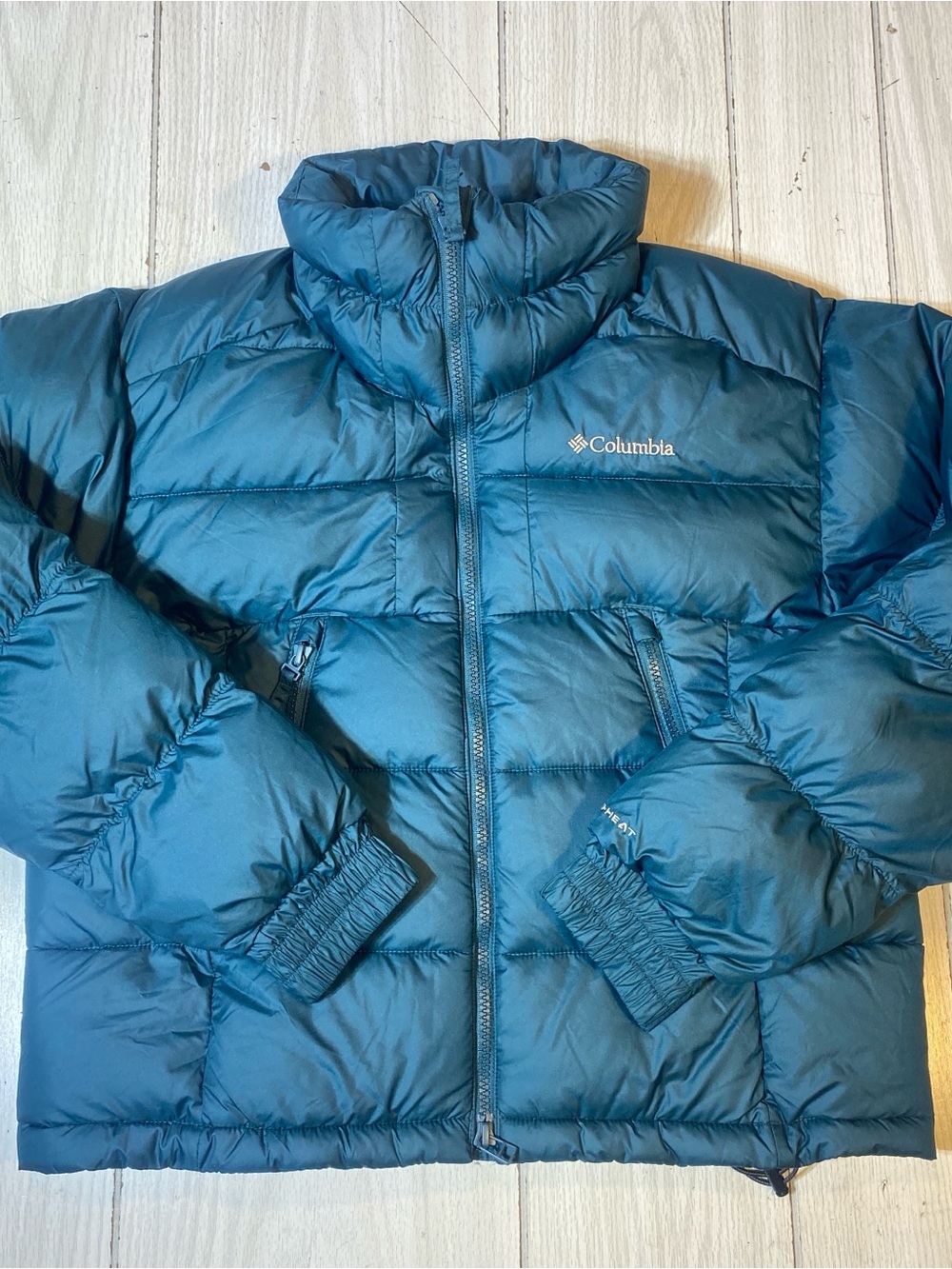 Columbia Omni-Heat Puffer Down Jacket Women’s XS Blue Metallic Lining